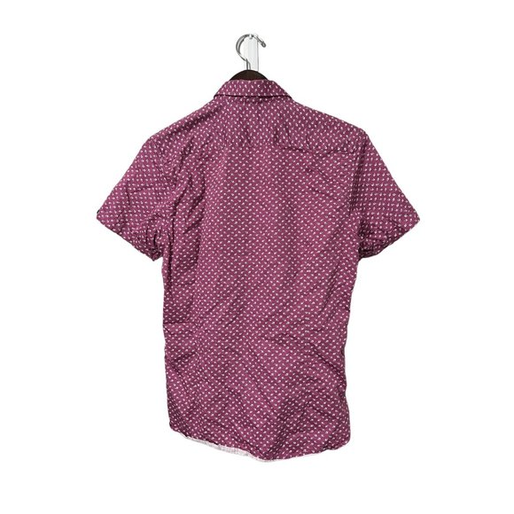 Ted Baker Furlaye Geo Dotted Short Sleeve Trim Fit Shirt - Picture 2 of 2